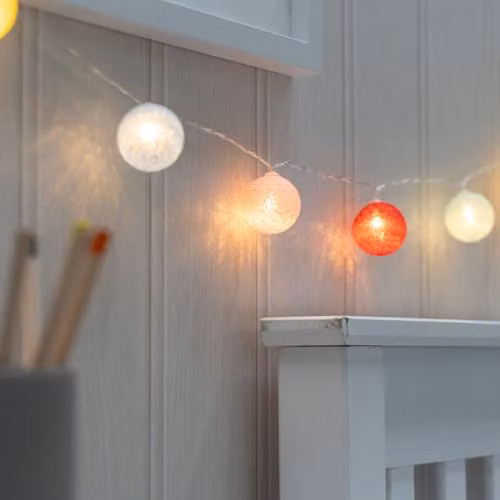 ValueLights Set of 10 Battery Powered Multicolour LED Round Ball Fairy String Lights – 2