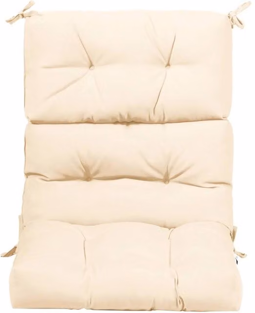 Havendro Thick Sponge High Back Patio Chair Cushions with Tie Belts in Beige
