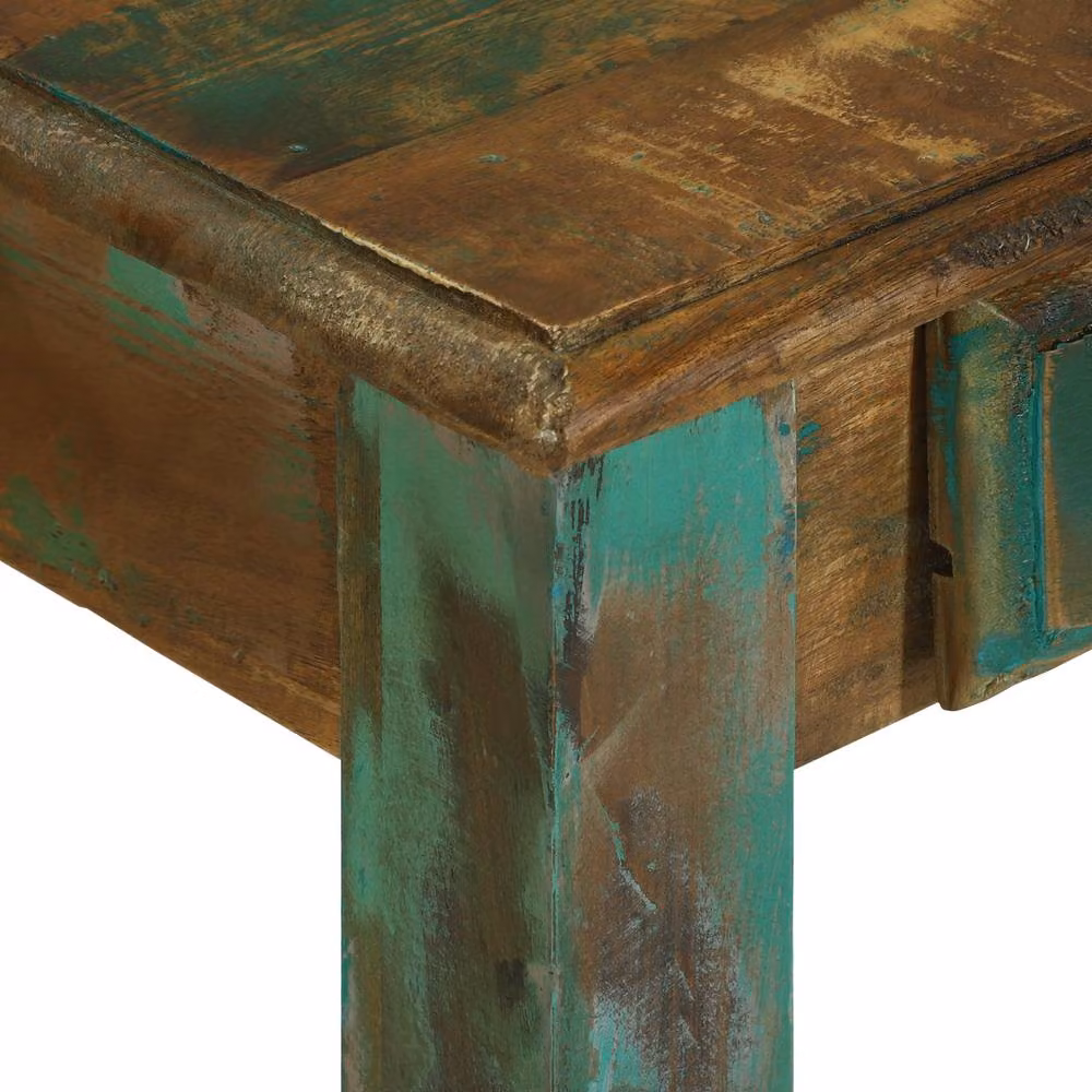Berkfield Rustic Writing Desk in Brown Solid Wood, W/D/H: 112 x 55 x 76 cm – 4