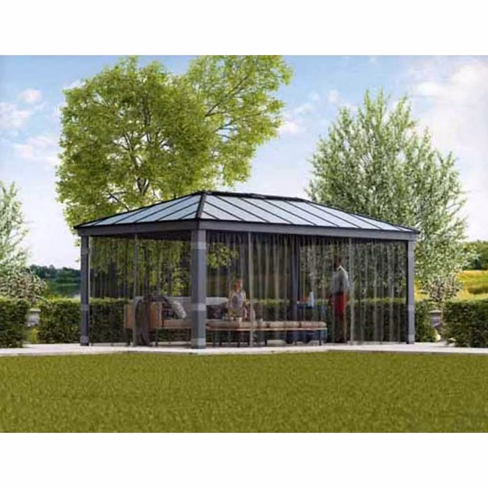 Palram Netting Set for Dallas 12 x 20 Gazebo, Dark Grey, W: 507 cm, L: 212 cm – 3