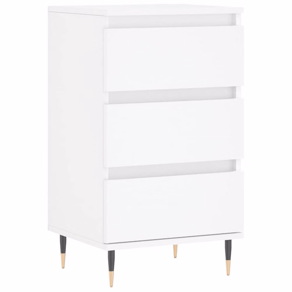 Berkfield Home Modern White Sideboard in Matt MDF and Metal, W/D/H: 40 x 35 x 70 cm – 2
