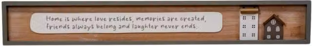 Four Candle Rustic Rectangular Wooden Sign in Brown and Grey, Width: 78 cm