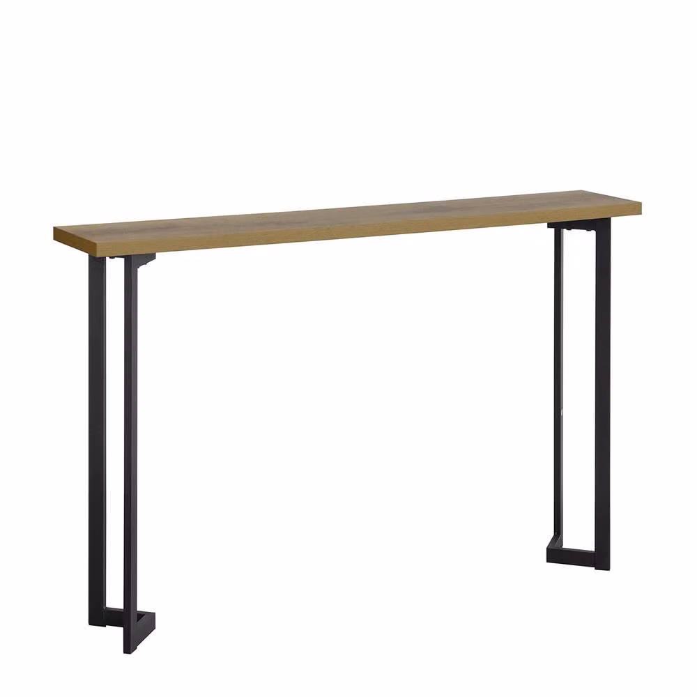 SoBuy Industrial Narrow Console Table in Light Oak and Black Metal – 2
