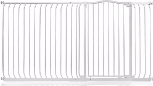 Safetots Extra Tall Curved Top Safety Gate in Matt White, Extendable No-Drill Swing Door for Doors and Stairs, Width: 189 cm - 280 cm