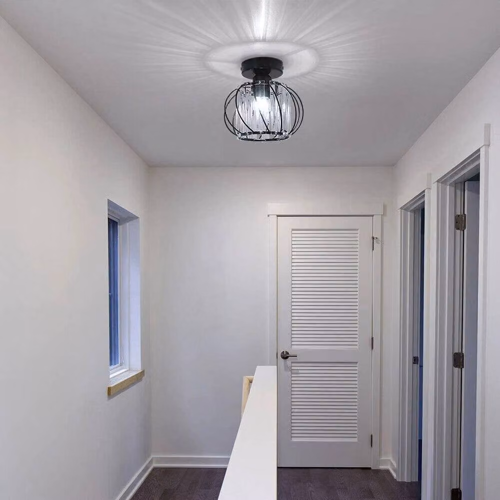 SPETLEK Modern Black Acrylic and Crystal Suspended Ceiling Pendant Light Shade – 2