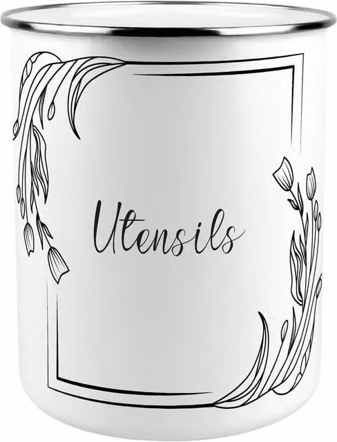 Purely Home Metal Kitchen Utensil Holder in Pink and White