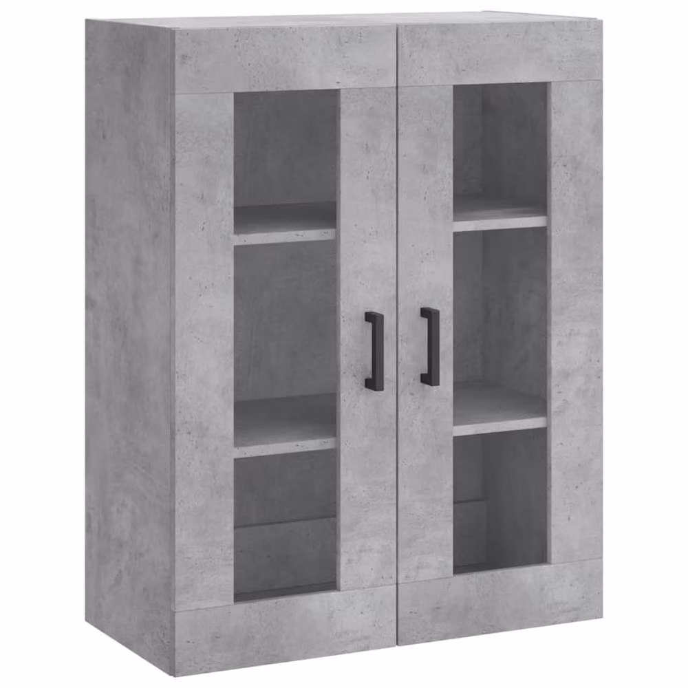 Berkfield Home Wall Mounted Cabinets with Glass Doors, Grey, Set of 2, W/D/H: 90.0 x 34.0 x 69.5 cm – 4