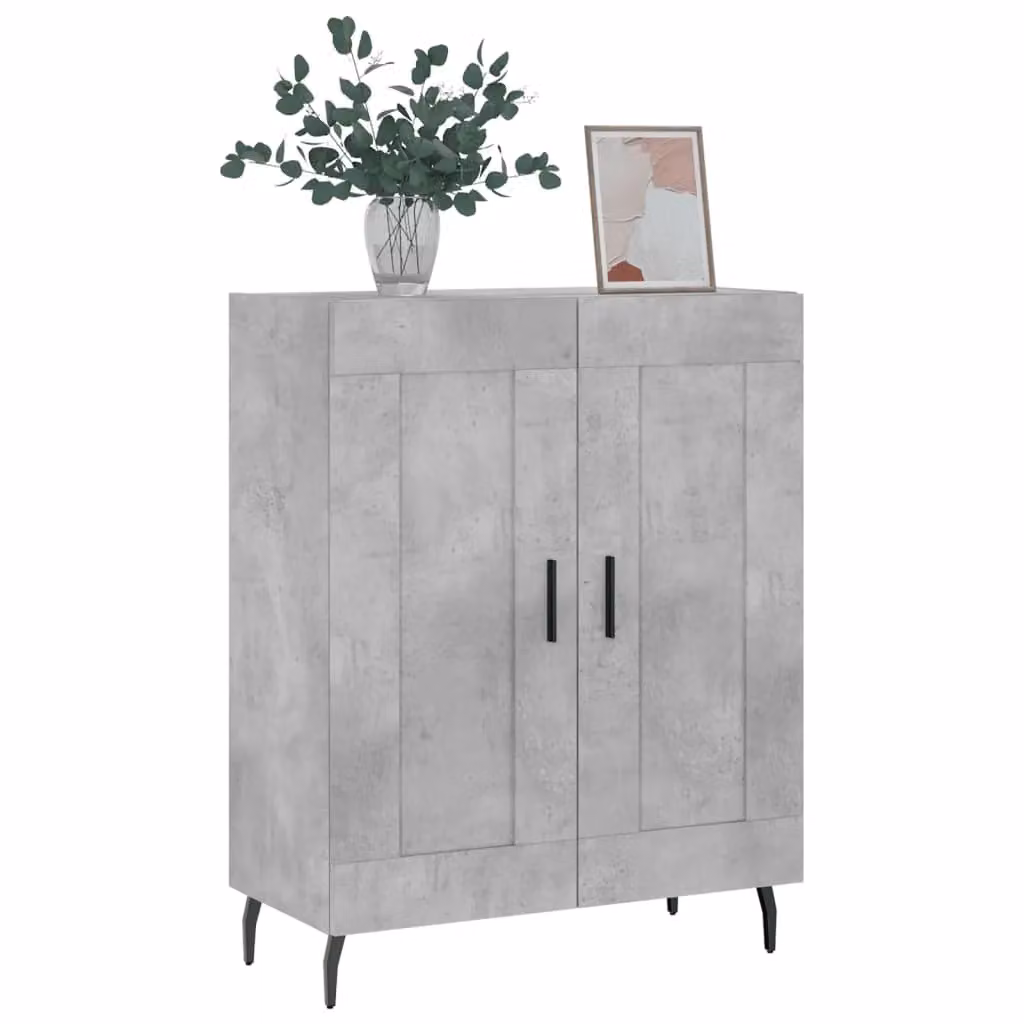 Berkfield Home Sideboard in Concrete Grey, MDF, W: 69.5 cm, D: 34 cm, H: 90 cm – 2