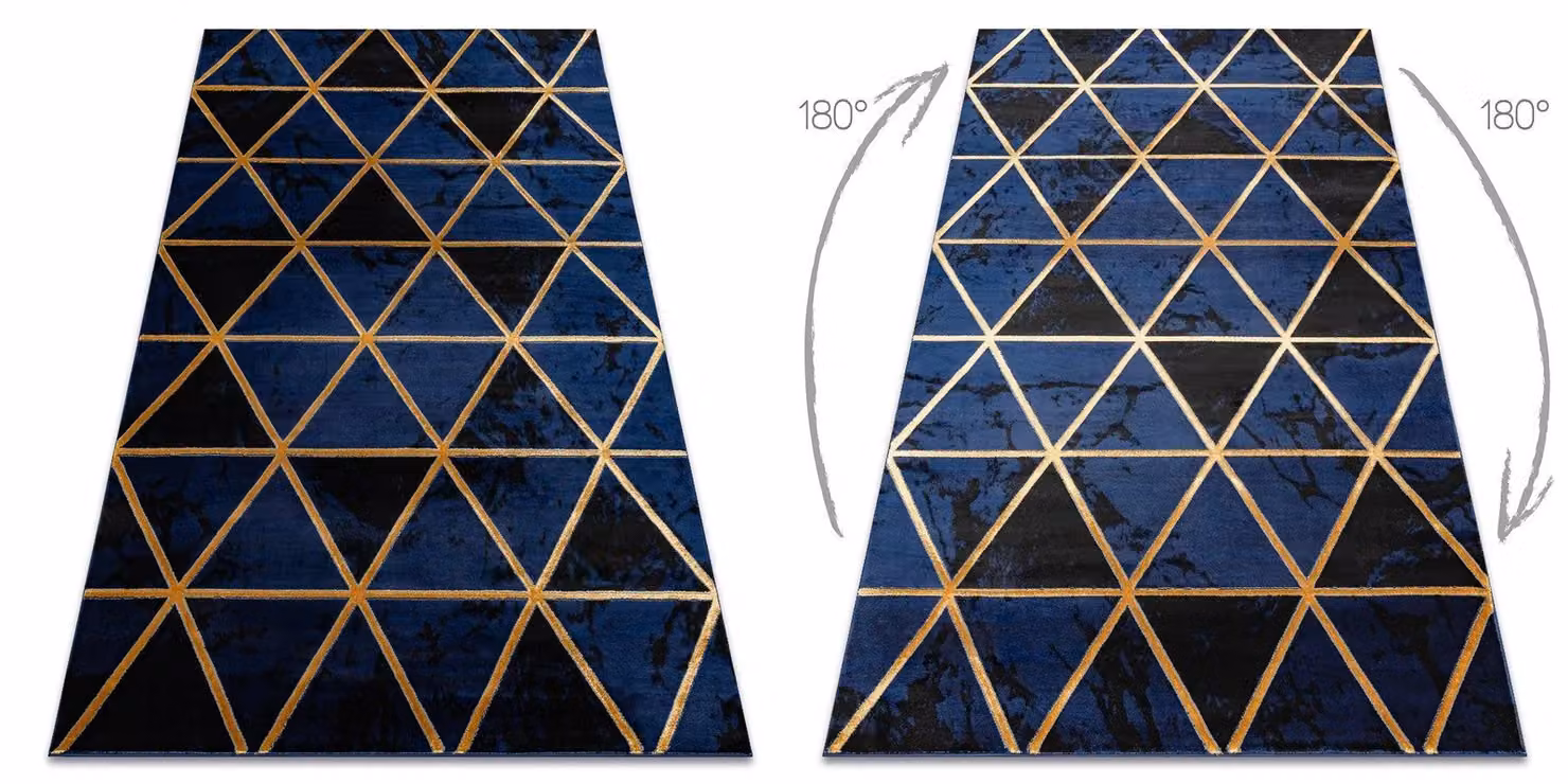 RugsX Emerald Blue Geometric Rectangular Rug, W: 80 cm, L: 150 cm – 2