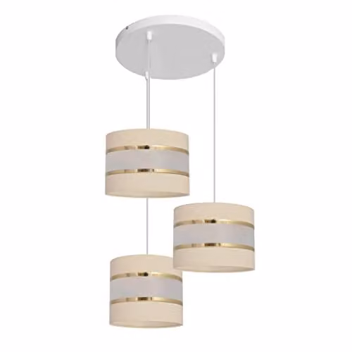 Netlighting Helam Helen Cluster Pendant Ceiling Light in Beige, Gold and White, Diameter: 35 cm