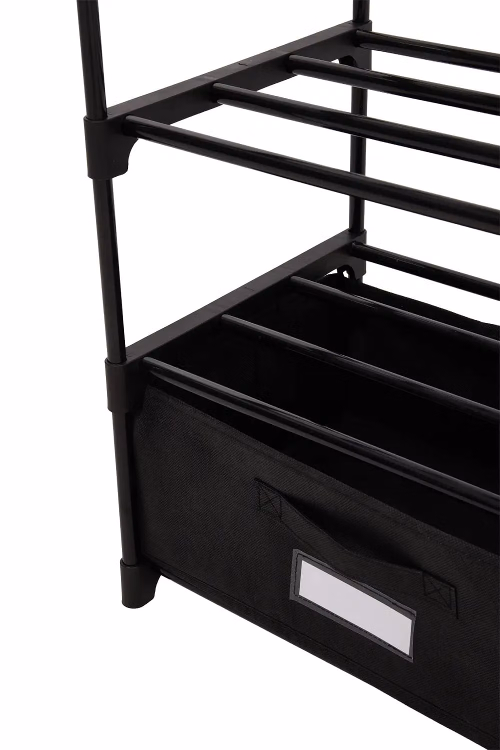Living and Home 10-Tier Black Metal Shoe Rack with Storage Box and Hook – 3