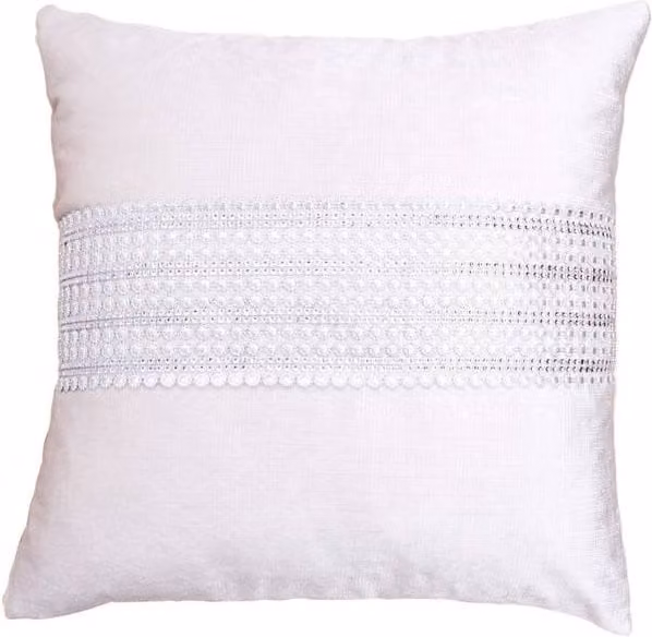 Intimates Ritz Diamante Filled Cushion with Sequin Panel in Cream, W x D: 43 x 43 cm