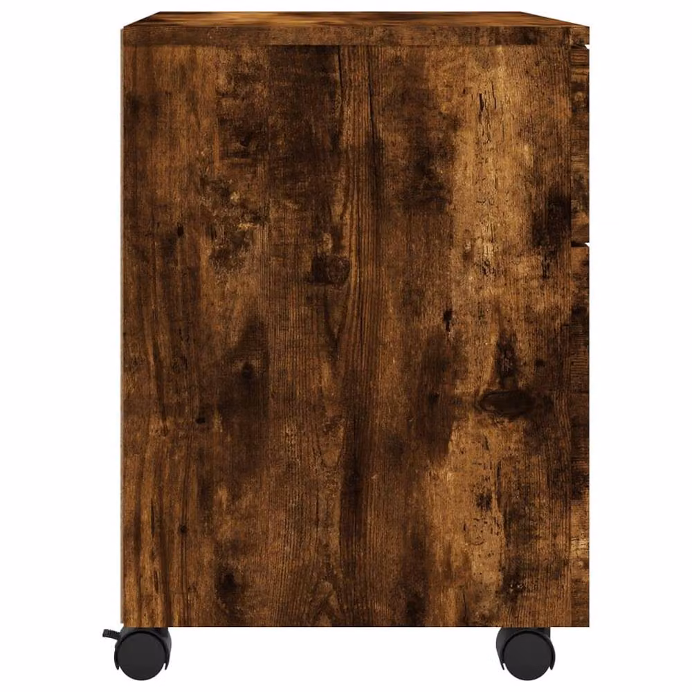 Berkfield Home Mobile File Cabinet with Castors in Smoked Oak Brown, W/D/H: 45 x 38 x 54 cm – 3