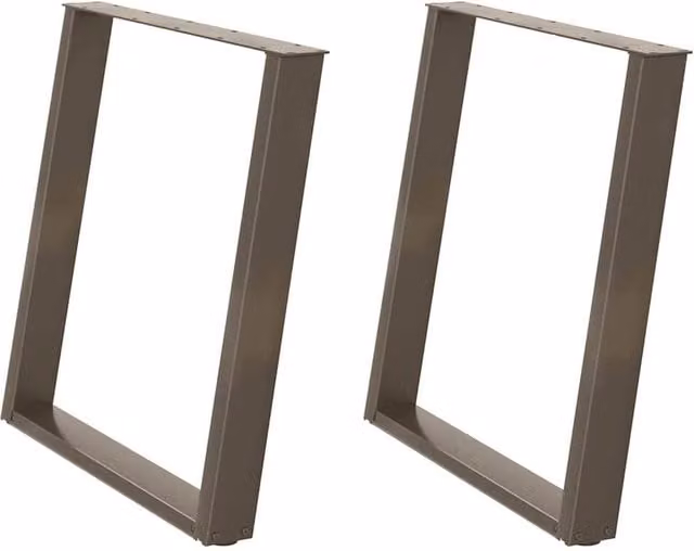 Berkfield Home vidXL U-Shaped Dining Table Legs, 2 Pieces, Brown, H: 72.5 cm x W: 50 cm x D: 50 cm – 1