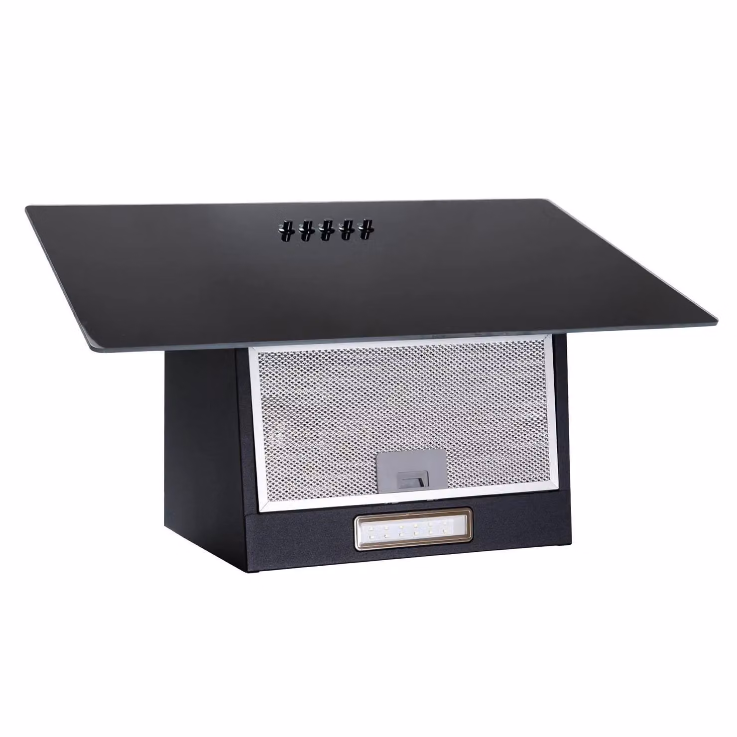SIA AH60BL Black Glass and Metal Angled Chimney Cooker Hood, Width: 60 cm – 2