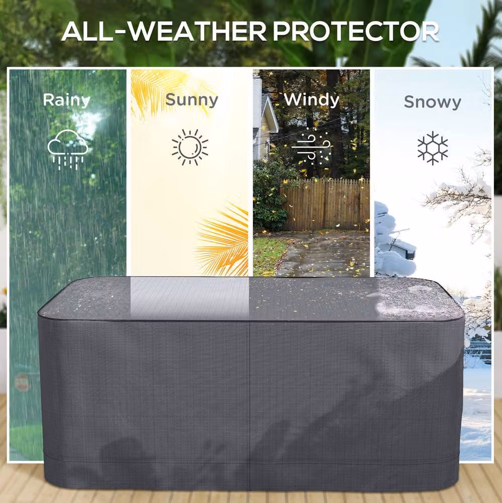 STILVORA Garden Furniture Cover, Grey, W: 235 cm, D: 135 cm – 5