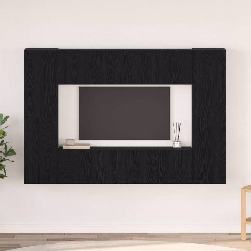 Berkfield Home Modern Black Oak TV Cabinet in Engineered Wood, W: 181 cm, D: 30 cm, H: 120 cm – 2