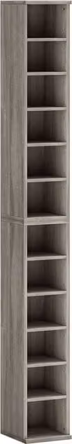 HOMCOM Set of 2 Modern Wood CD Media Display Shelf Units with Adjustable Shelves