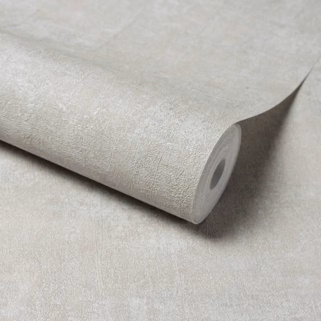 Trenato Rustic Plaster Effect Textured Wallpaper in Grey, Brown and Petrol