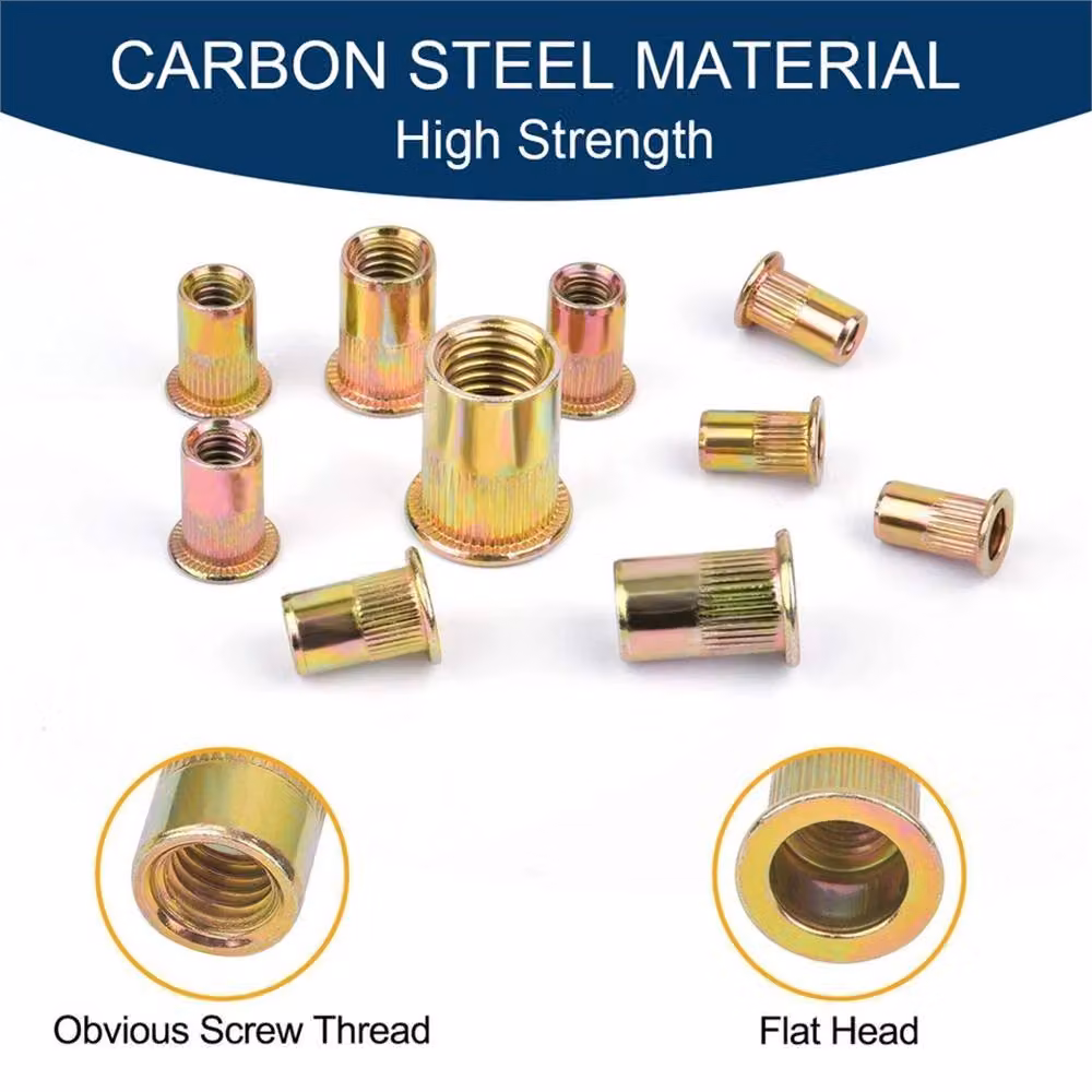 NESTLUNE 310-Piece Blind Rivet Nut Kit, M3-M10 Silver Galvanised Nutsert Rivnuts – 3