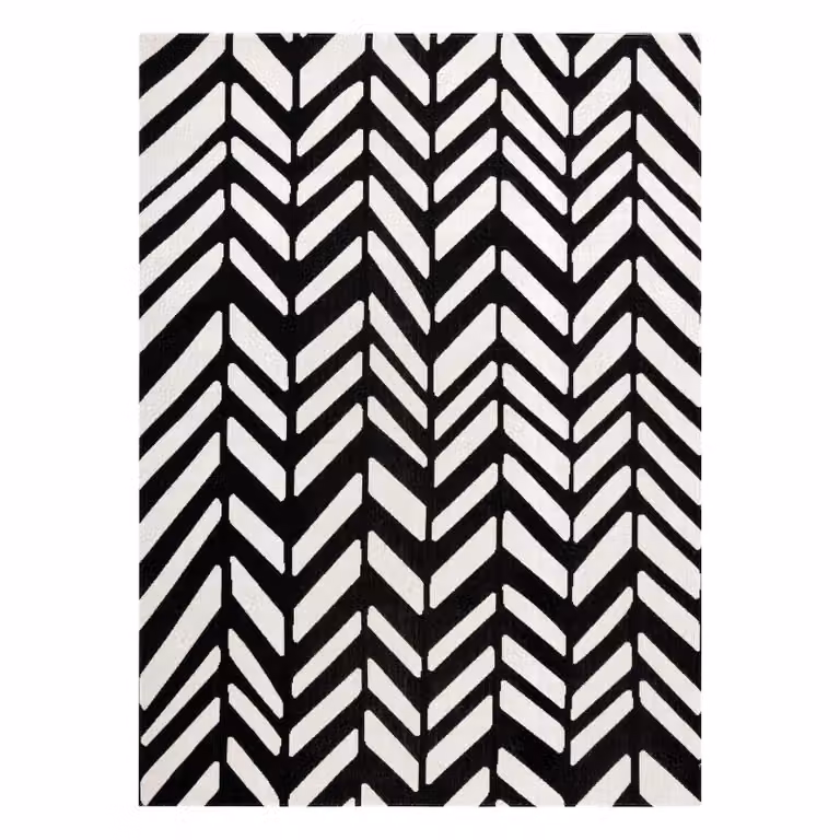 RugsX Mundo Modern Rectangular Rug in Beige and Black, W: 160 cm, L: 220 cm