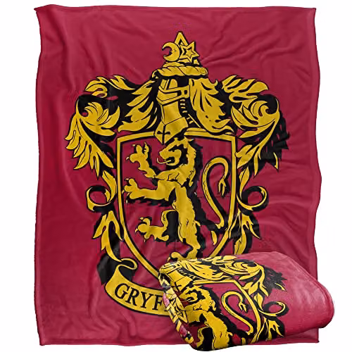 LOGOVISION Harry Potter Gryffindor Crest 3 White Fleece Throw Blanket W/D/H: 152 x 127 cm