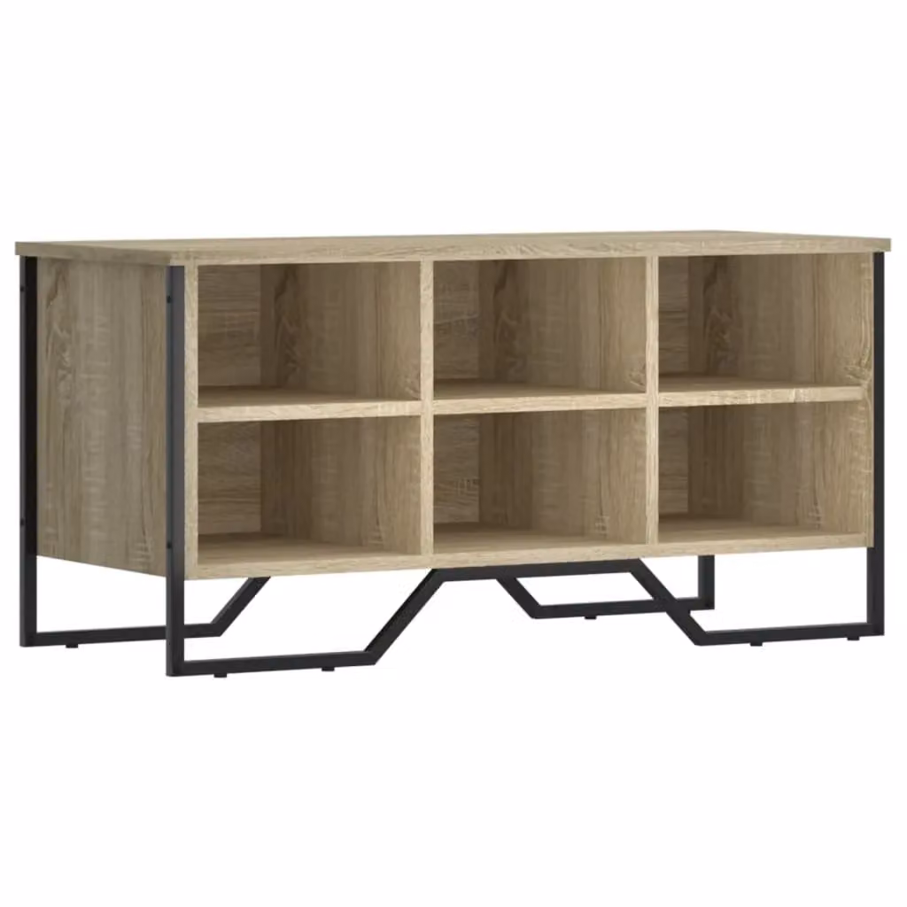 Berkfield Home Shoe Cabinet in Sonoma Oak with Integrated Seat, W/D/H: 90 x 38 x 45.5 cm – 2