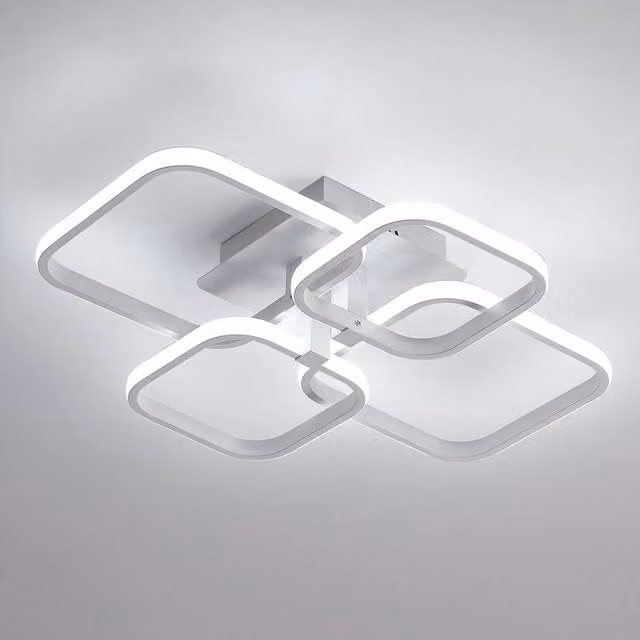 Pheashine White Square LED Ceiling Light, 60W, 6500K, 6750LM, W/D/H: 58.5 x 58.5 x 46.5 cm – 1
