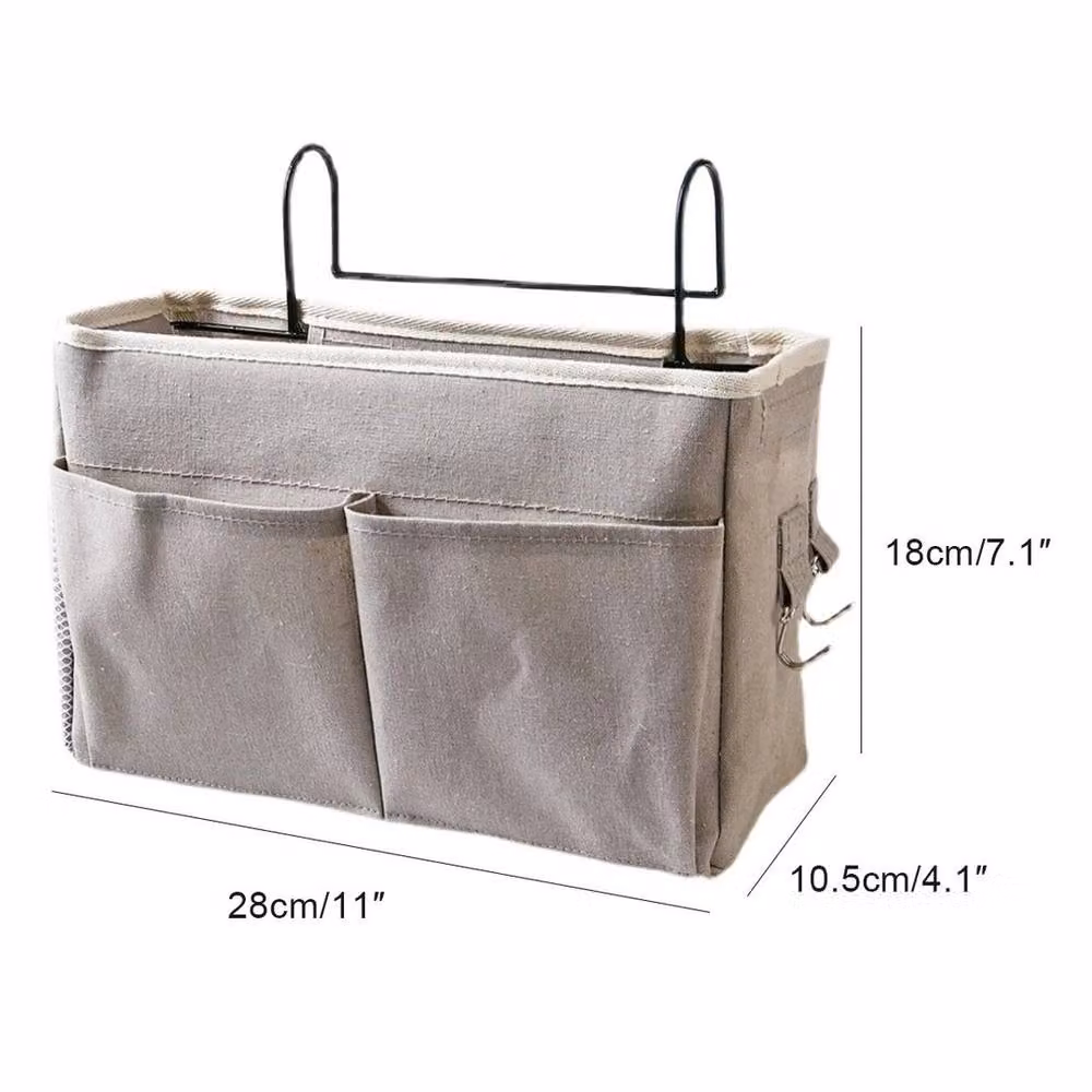EONLION Grey Linen Fabric Hanging Couch Organiser Bag, W/D/H: 50 x 50 x 50 cm – 2