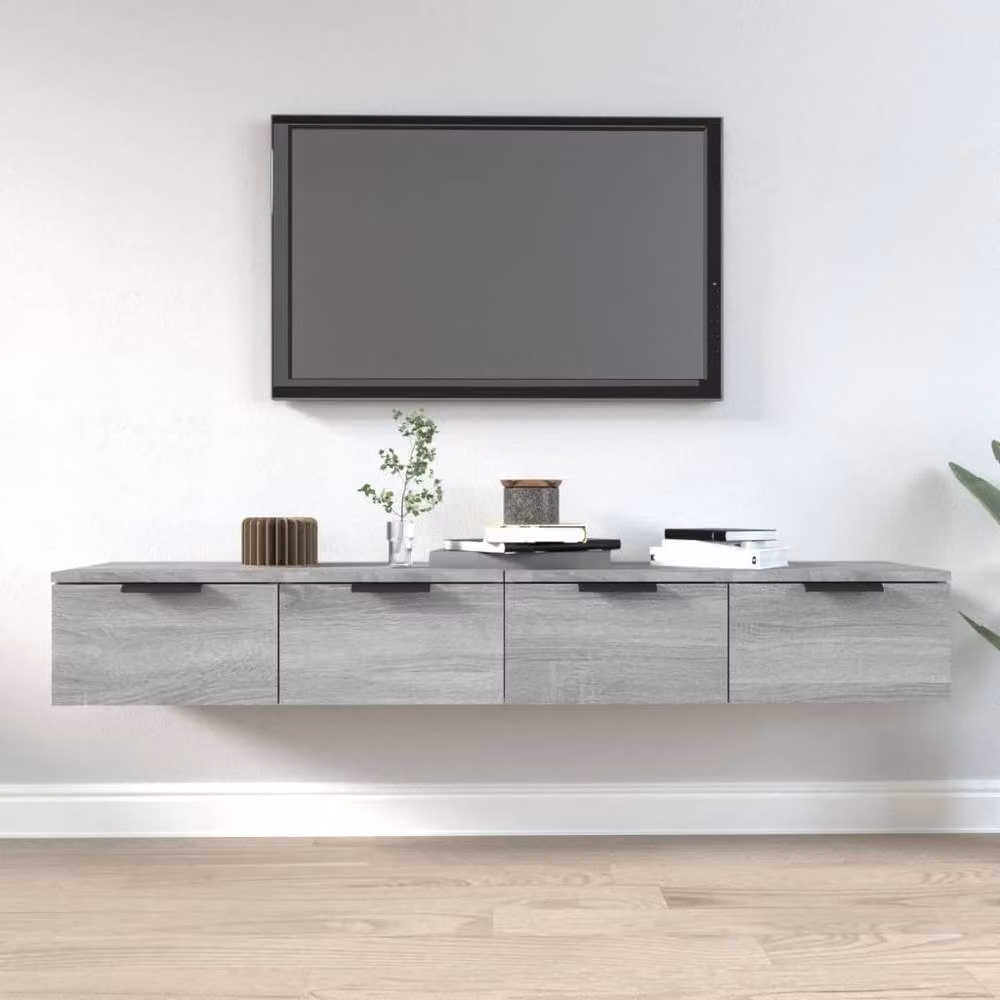 Berkfield Home Wall Mounted Cabinets, 2 Piece Set in Grey Sonoma, W/D/H: 68 x 30 x 20 cm – 2