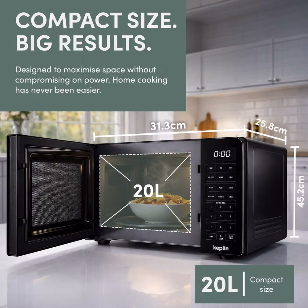 Keplin 20L Solo Microwave Oven, 800W, Black – 2