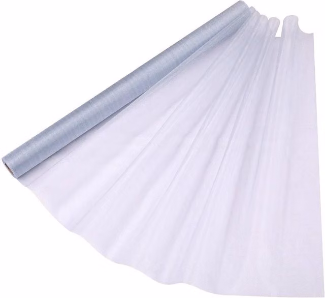Neel Blue Silver Organza Sheer Fabric Roll for Party Favours, W: 70 cm, L: 15 m