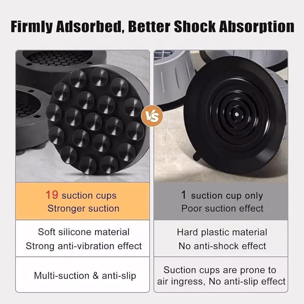 SPETLEK 4-Piece Anti-Vibration Pads in Black, W: 520 mm – 4