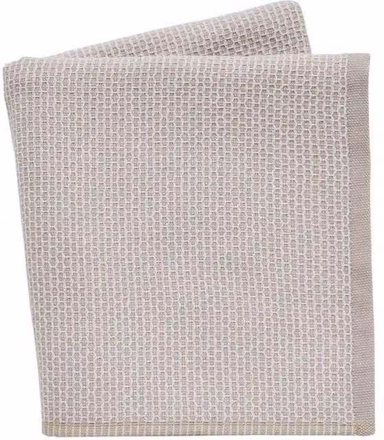 Murmur Ottie Striped Cotton and Linen Bath Towel in Beige