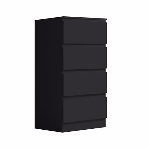 FWStyle Carlton 4 Drawer Chest of Drawers in Matt Black – 1