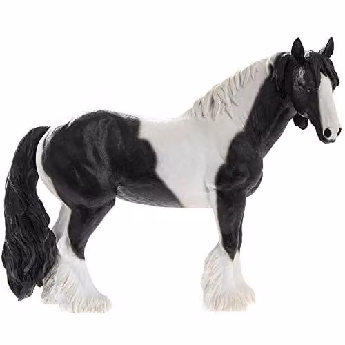Leonardo Animal Crackers Large Piebald Cob Horse Figurine in Black and White, Height: 26 cm – 1