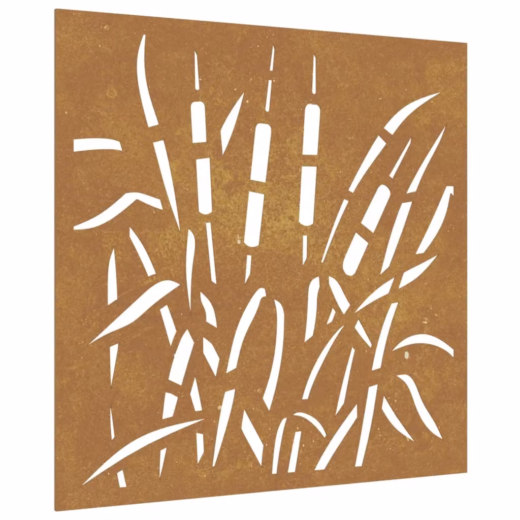 Berkfield Home Garden Brown Corten Steel Floral Wall Decoration, W/H: 55 x 55 cm – 2