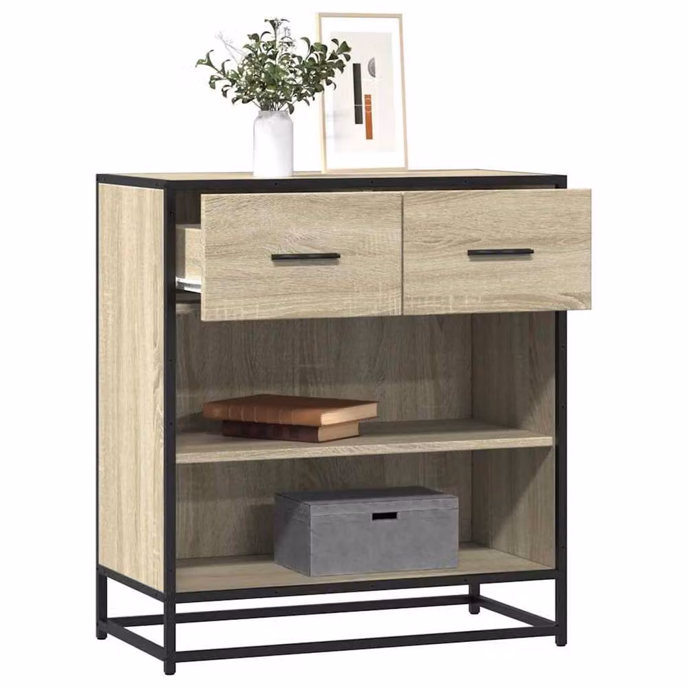 Berkfield Home Sonoma Oak Sideboard in Beige, W/D/H: 68 x 35 x 76 cm – 2