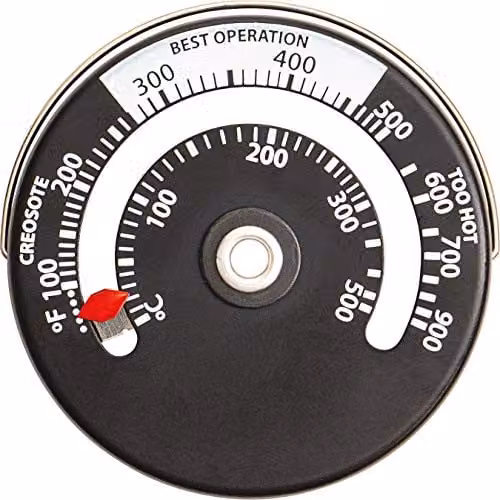 Prem-i-air St Helens Magnetic Stove and Fireplace Thermometer in Black