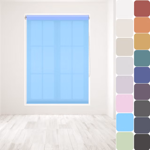 Caecus Made to Measure Straight Edge Roller Blind in Sunburst Orange and Blue, Width: 10 - 240 cm