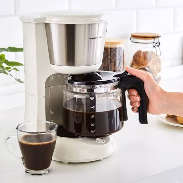 Morphy Richards Equip Filter Coffee Machine with Glass Jug, 1.2 l, White