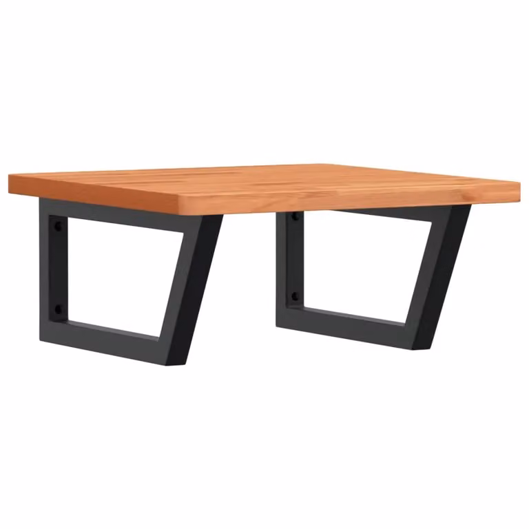 Berkfield Home Wall Mounted Basin Shelf in Brown Beech Wood and Steel