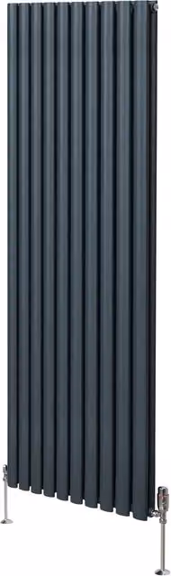 Monstershop Oval Column Steel Radiator in Grey Anthracite, H: 180 cm, W: 60 cm