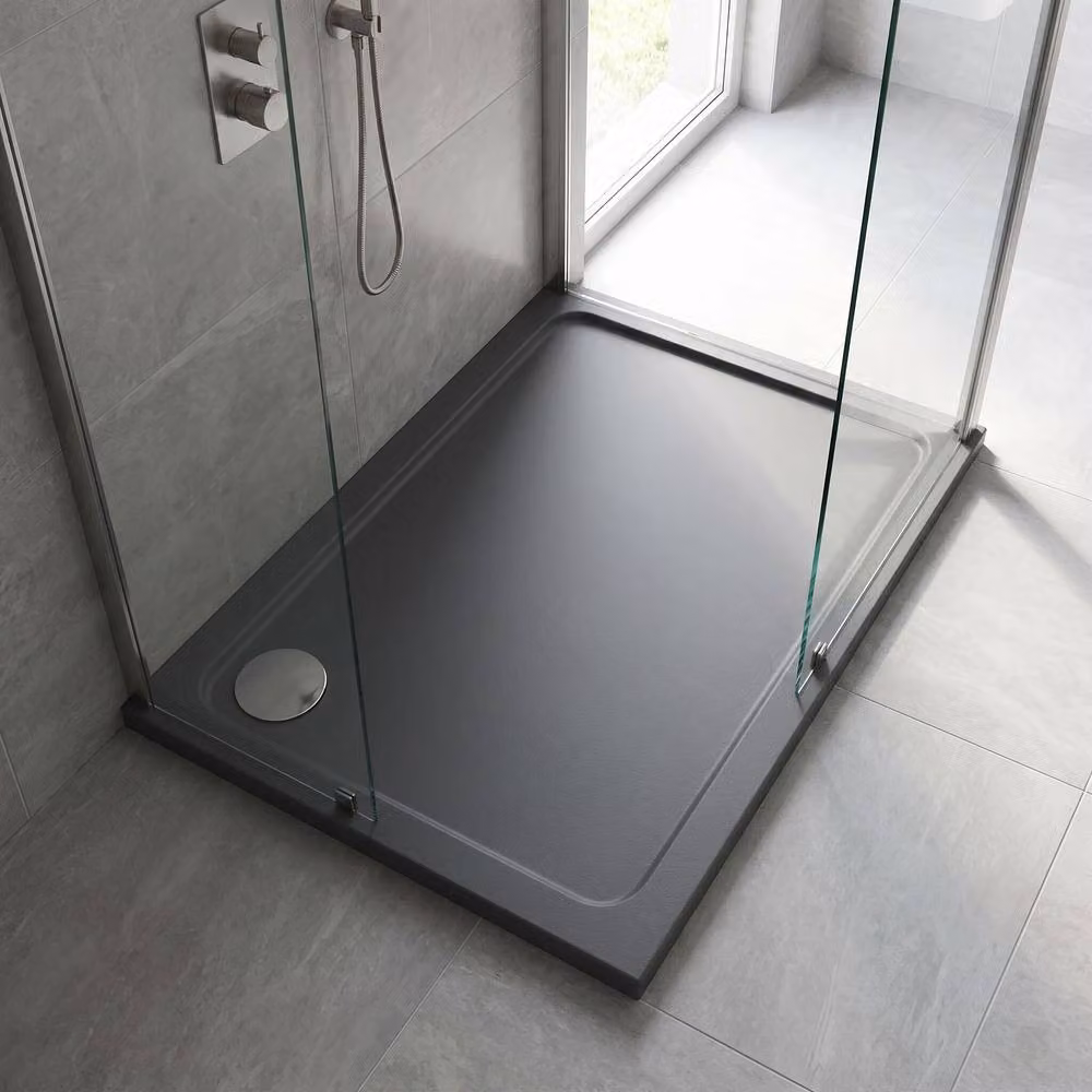 Balterley Contemporary Rectangular Anti-Slip Shower Tray, Grey, W: 100 cm, D: 90 cm – 3