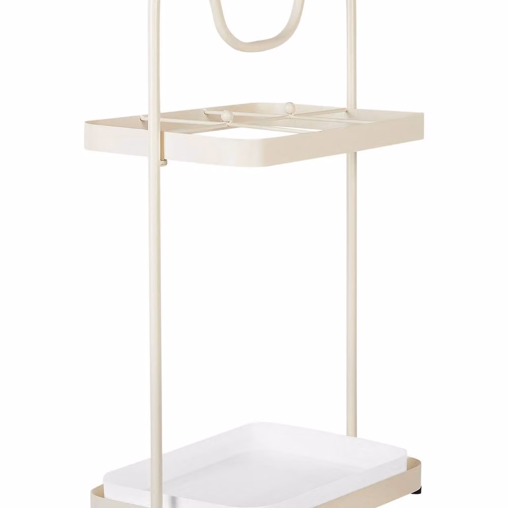 Wyld and Coco Beige Metal Umbrella Stand with Removable Drip Tray, H 65.0 cm x W 26.0 cm – 2