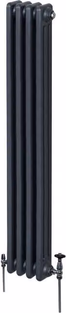 Monstershop Traditional Steel Column Radiator in Grey, H: 180 cm, W: 10 cm, D: 10 cm