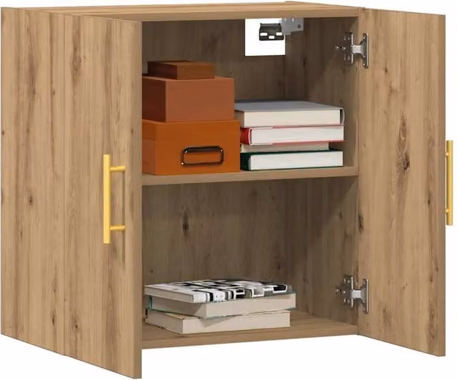 Berkfield Home Artisan Oak Wall Cabinet in Brown, W/D/H: 60 x 31 x 60 cm