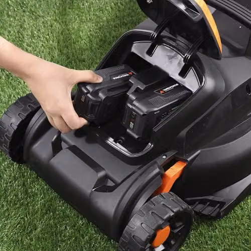 Yard Force CR20 Range 40V 37cm Cordless Lawn Mower in Orange with Brushless Motor, Rear Roller, 40L Grass Box, Mulching Kit and Rechargeable Battery Included – 4
