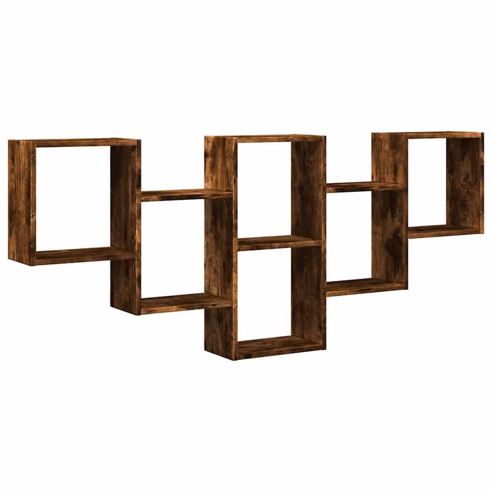 Berkfield Home Wall Mounted Smoked Oak Shelf in Brown, W/D/H: 159 x 18 x 66 cm – 2