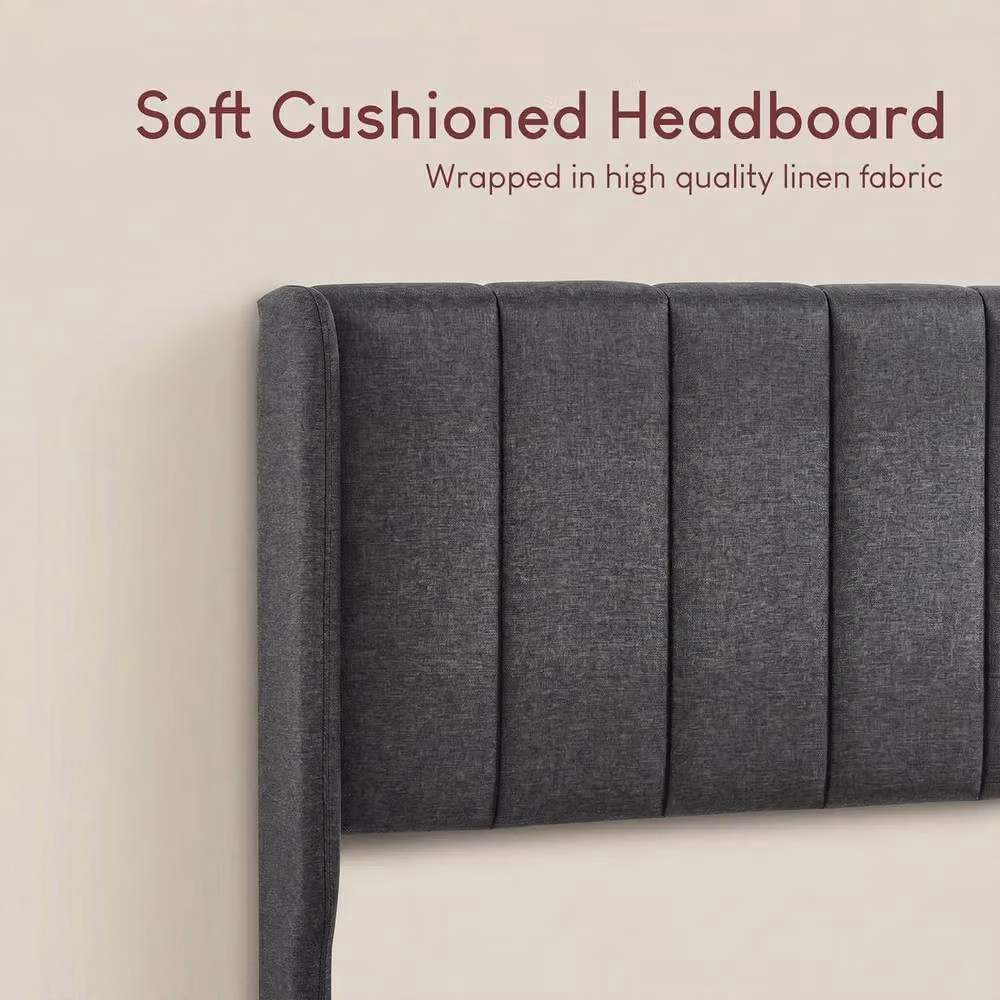 Vida Designs Vianna Fabric Bed Frame in Grey, Double Size (140 x 200 cm) – 4